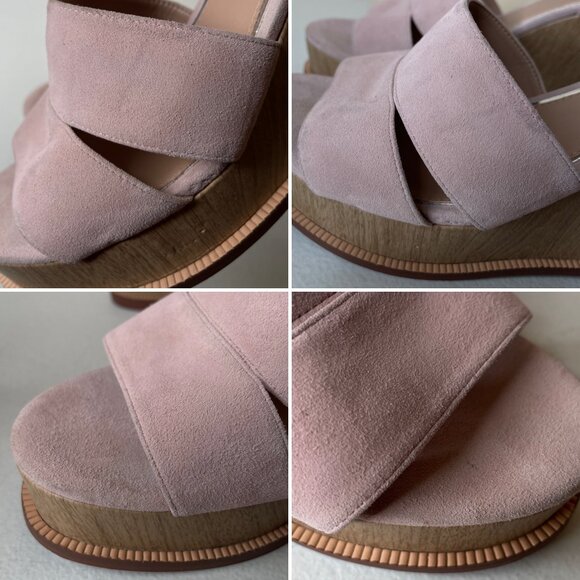 Linea Paolo Blush Pink Emma Chunky Wedge Sandals Size 7 - Picture 8 of 16